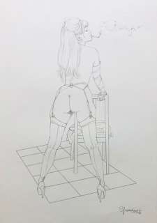 Giovanna Casotto | Giovanna Casotto - illustrazione originale a matita 25x35 - firmata - Page volante | Catawiki