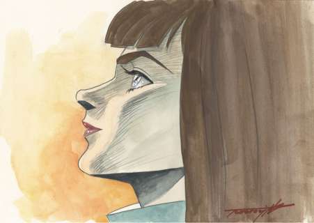 Tomonori Kogawa Hand-Drawn Color Illustration " Aura Battler Dunbine " marvel