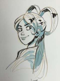 Barbucci, Alessandro | Barbucci, Alessandro - Dessin original couleur - EkhÃ¶ monde miroir | Catawiki