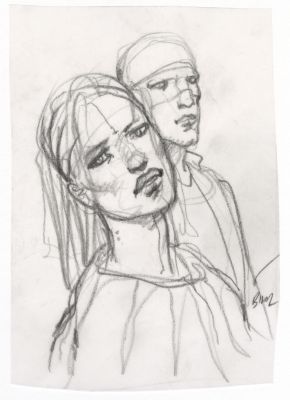 Enki Bilal | GRAPHITE IN PROGRESS 3 – Dessin original 90 | Galerie Barbier