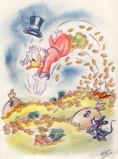 Xavi (Xavier Vives Mateu) | Uncle Scrooge - Dibujo original - SCROOGE, diving on my money again! - XAVI - (2022) | Catawiki