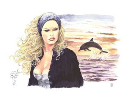 Milo Manara | BB #17 Encre de Chine et aquarelle sur papier Fabriano 350 | Millon