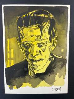 Larry Camarda | Boris Karloff & Frankenstein - 1x illustrazione originale firmata - Page volante - Exemplaire unique - (2022) | Catawiki