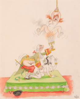 Albert Dubout | Justine ou les malheurs de la Vertu Encre de Chine et aquarelle | Millon