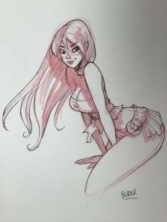 Barbucci, Alessandro | Barbucci, Alessandro - Dessin original couleur - EkhÃ¶ monde miroir | Catawiki