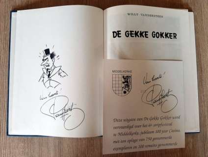 Paul Geerts + Studio Vandersteen | Suske en Wiske - De gekke gokker - met gesigneerde opdrachttekening van Paul Geerts - Cartonné - (1992) | Catawiki
