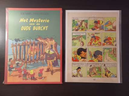 De Moor, Bob | De Moor, Bob - Planche originale couleur + album - Le Mystère du vieux château fort - (1947) | Catawiki