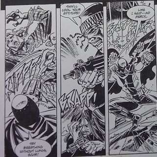 Bill Reinhold (Pencil And Ink) | Bill Reinhold Enorme double planche originale 58x42 cm - Prowler Vol 1 #1 - Page volante - EO - (1994) | Catawiki