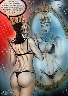 Alvin Silvrants | Evil Stepmother of Snow White Mirror Mirror - Original painting in colour by Alvin Silvrants | Catawiki