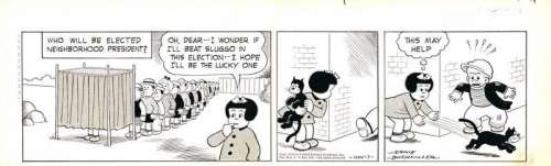 Bushmiller. Strip Arthur et Zoé. Signée | BDEnchères