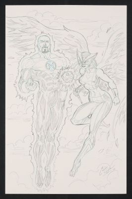 Chris Williams | John Stewart and Shayera Hol Sketch | mycomicshop.com (Buy It Now)