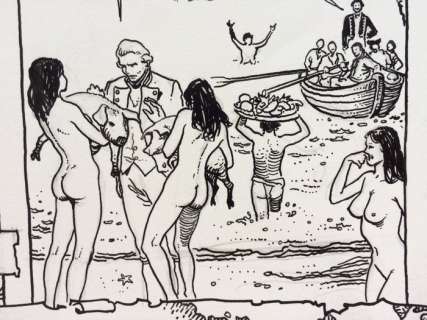 Manara, Milo | Original large-format page  - La découverte du monde en bandes dessinées  - James Cook | Catawiki