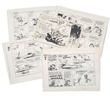 Franquin | 5 Tirages Ensemble de 5 tirages de planches et dessins de Spirou | Tessier Sarrou