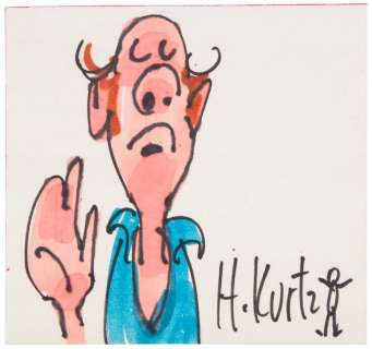 HARVEY KURTZMAN THREE PIECE ORIGINAL ART LOT INC. SELF CARICATURE & LITTLE ANNIE FANNY. | Hake’s