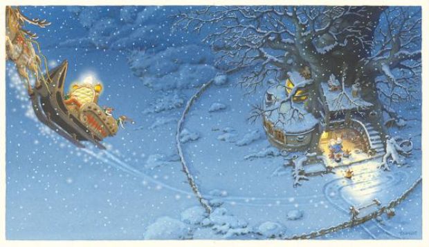 Loïc Jouannigot | Illustration originale - Sélection de Noël - Le Noël des Passiflore - La Famille Passiflore | Daniel Maghen