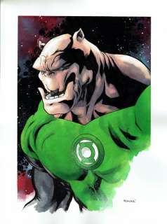 Mike McKone - kilowog watercolor bust dc green lantern