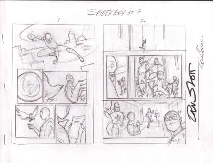 Paco Medina and Dan Slott - Spiderboy Issue 7 layouts | Comix Art Studio