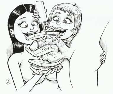 Ramis | Ramis - Original drawing - underground comic - sexy girl - Double full sandwich - EO | Catawiki
