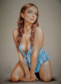 Sly | Sly - Original drawing in colour - Pin up art - Size: 31 x 42 cm. - (2023) | Catawiki