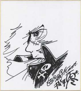 Leiji Matsumoto Hand-Drawn Shikishi "Captain Harlock"