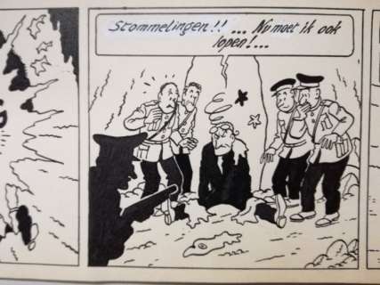 De Moor, Bob - Nonkel Zigomar, Snoe En Snolleke | De Moor, Bob - Nonkel Zigomar, Snoe en Snolleke - originele pagina (stroken 121-124) - Het Hambras Serum - (1951) | Catawiki