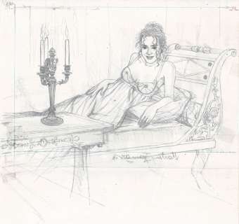 Martin Jamar - Lot 468 - Double Masque, L’intégrale, dessin original à la mine de plomb sur calque réalisé pour les pages de garde de cet album.