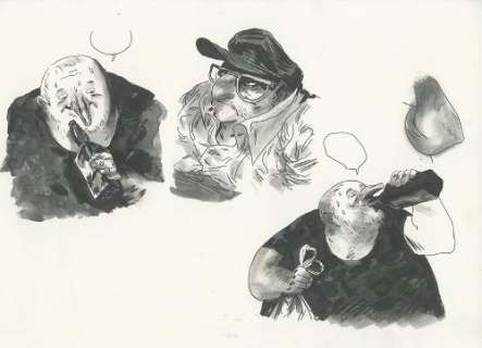 Manu Larcenet | Illustration Blast, Tome 1: Grasse carcasse, recherches personnages | Galerie 9ème Art
