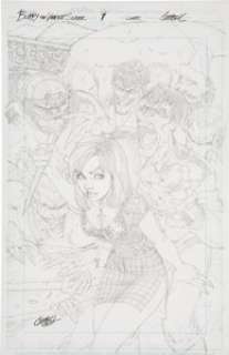 J. Scott Campbell Buffy the Vampire Slayer Cover Original Art (1998). Rendered in graphite, the art has an -