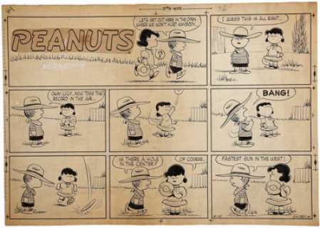 Charles Schulz Peanuts Sunday Comic Strip Original Art dated 4-15-56 (United Feature Syndicate, 1956). Peanuts, - | Heritage