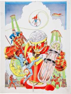 Murphy Anderson Overstreet Comic Book Price Guide #28 Cover Featuring Uncle Sam, Doll Man, the Ray, and Blue -