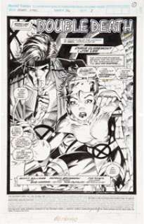 Jim Lee and Scott Williams The Uncanny X-Men #276 Gambit and Jubilee Splash Page 1 Original Art (Marvel, 1991). -