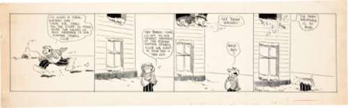 George Herriman Baron Bean Daily Comic Strip Original Art dated 1-24-18 (1918). Three months before the -