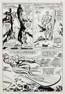 Jack Kirby and Joe Sinnott Fantastic Four #55 Spectacular Silver Surfer Half-Splash Page 3 Original Art -