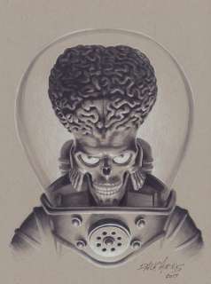 Dave Aikins - martian from mars attacks commission - signed