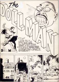 Reed Crandall Feature Comics #62 Doll Man Title Page Original Art (Quality, 1942). This spectacular Doll Man title -