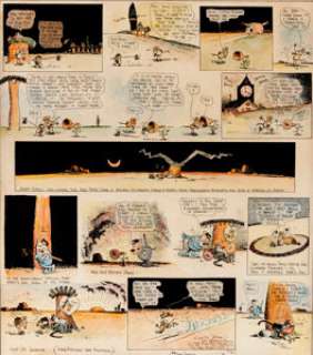 George Herriman Hand Colored Krazy Kat Sunday Comic Strip Original Art dated 6-25-22 (King Features Syndicate, 1922). -