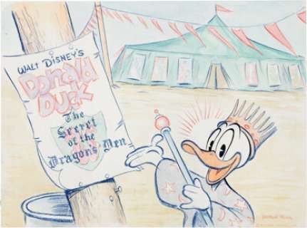 Patrick Block Donald Duck "The Secret of the Dragon‘s Den" Painted Illustration Original Art Group of -