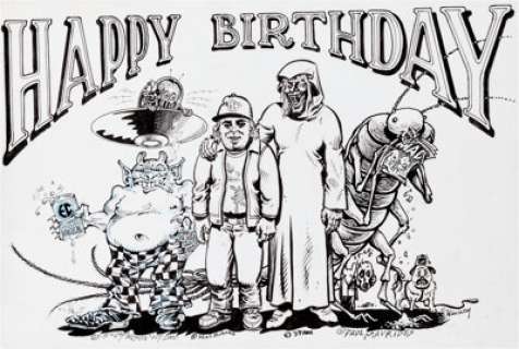 S. Clay Wilson, Art Spiegelman, Spain Rodriguez, Paul Mavrides, Jay Kinney, and Hal Robins "Happy -