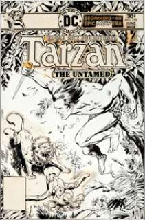 Jose Luis Garcia-Lopez and Ricardo Villagran Tarzan #250 Cover Original Art (DC, 1976). It‘s "Tarzan -