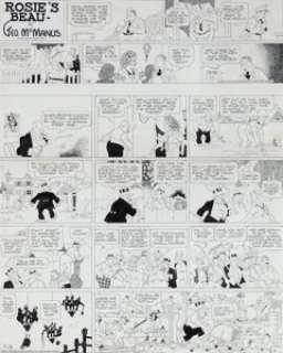 George McManus Bringing Up Father with Rosie‘s Beau Topper Sunday Comic Strip Original Art dated 7-18-43 -