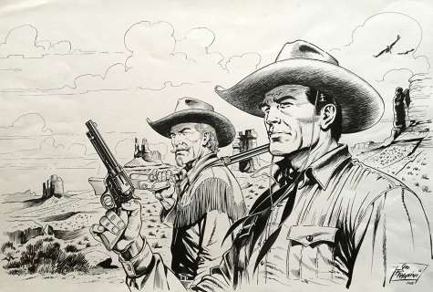 Giovanni Romanini - Original illustration for Tex. Cm. 48x33. Ink. Signed. Mint