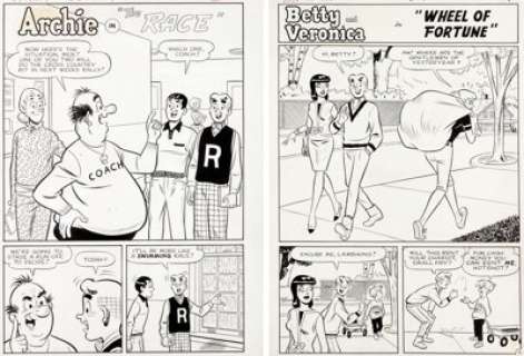 Dan DeCarlo Laugh Comics Two Complete 6-Page Stories Original Art Group (Archie, 1962-65). Dan DeCarlo -