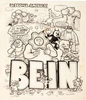 Kim Deitch East Village Other V3#44 Waldo the Cat, Sunshine Girl, and Others Cover Original Art (East -