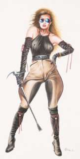 Chris Achilleos Jodhpurs Pin-Up Painting Original Art (1978). Leave it to Heavy Metal cover artist Chris -