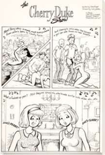 Larry Welz Cherry #10 "The Cherry Duke Show" Complete 4-Page Story Original Art (Last Gasp, 1990). -