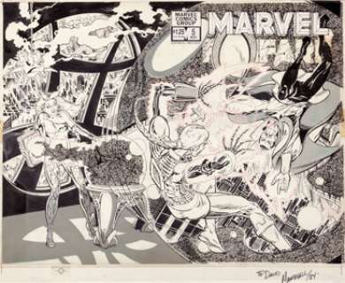 Marshall Rogers and P. Craig Russell Marvel Fanfare #5 Wrap-Around Cover Doctor Strange and Clea Original -