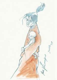 Jung. Dessin dédicacé La jeune fille et le vent | BDEnchères