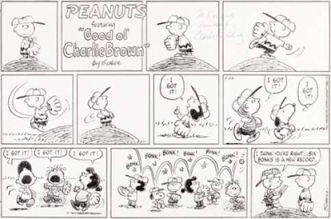 Charles Schulz Peanuts Sunday Comic Strip Original Art dated 5-22-83 (United Feature Syndicate, 1983). This - | Heritage