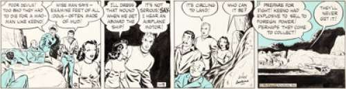 Alfred Andriola Charlie Chan Daily Comic Strip Original Art dated 1-13-40 (McNaught Syndicate, 1940). -