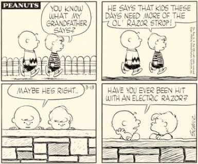 Charles Schulz Peanuts Daily Comic Strip Original Art dated 3-13-58 (United Feature Syndicate, 1958).... | Heritage